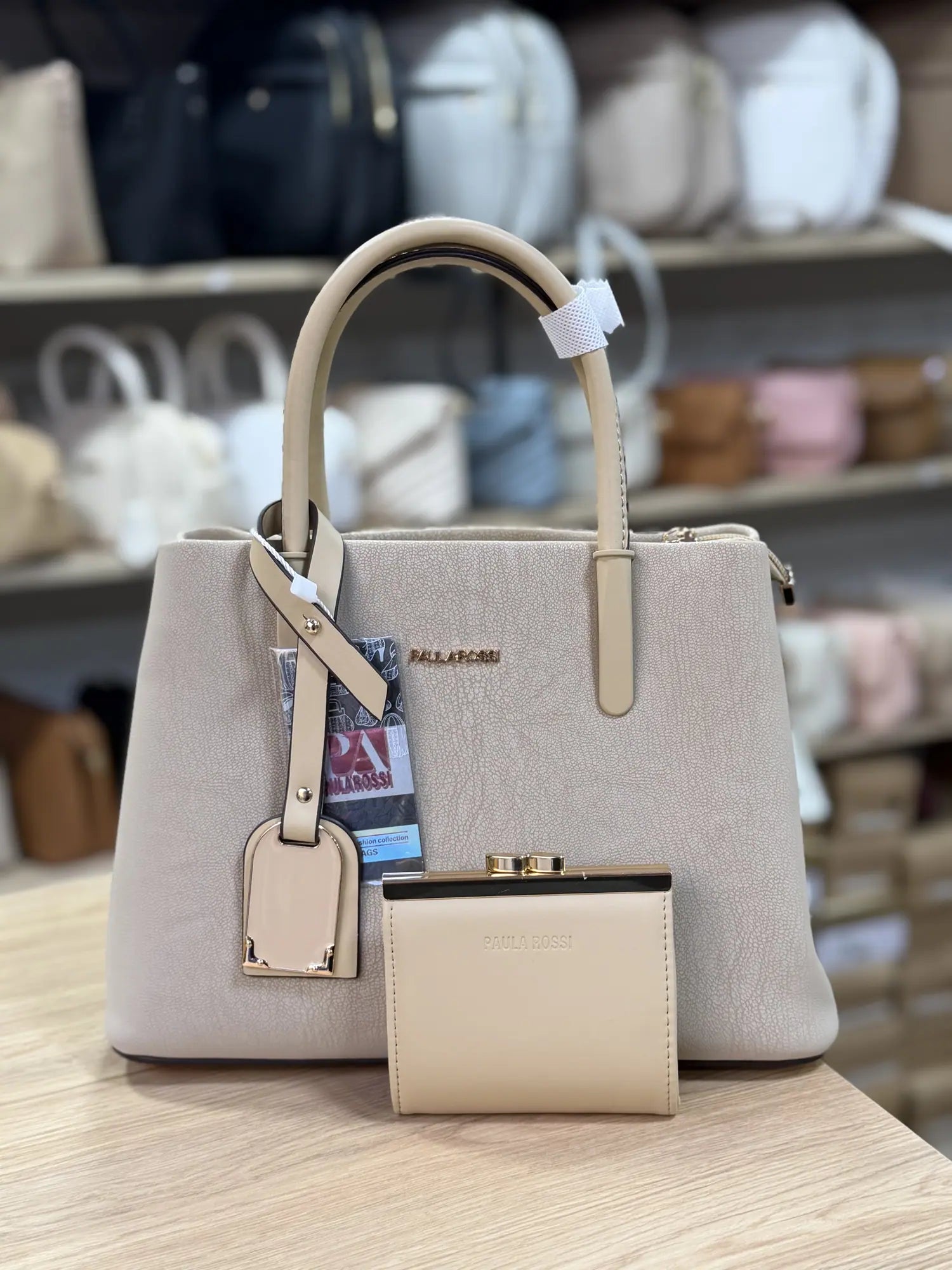 Sac à main avec porte-monnaie assorti - Beige