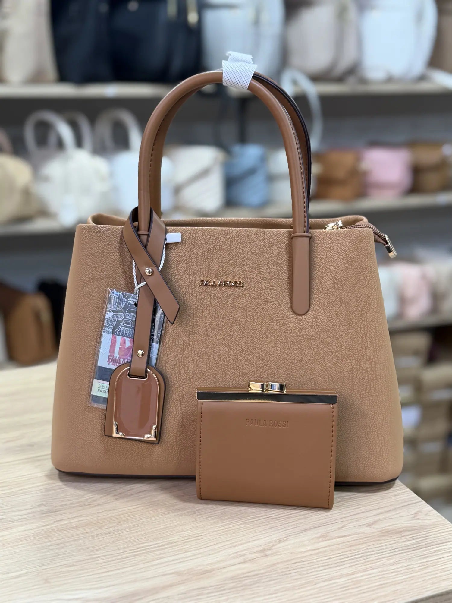 Sac à main avec porte-monnaie assorti - Camel
