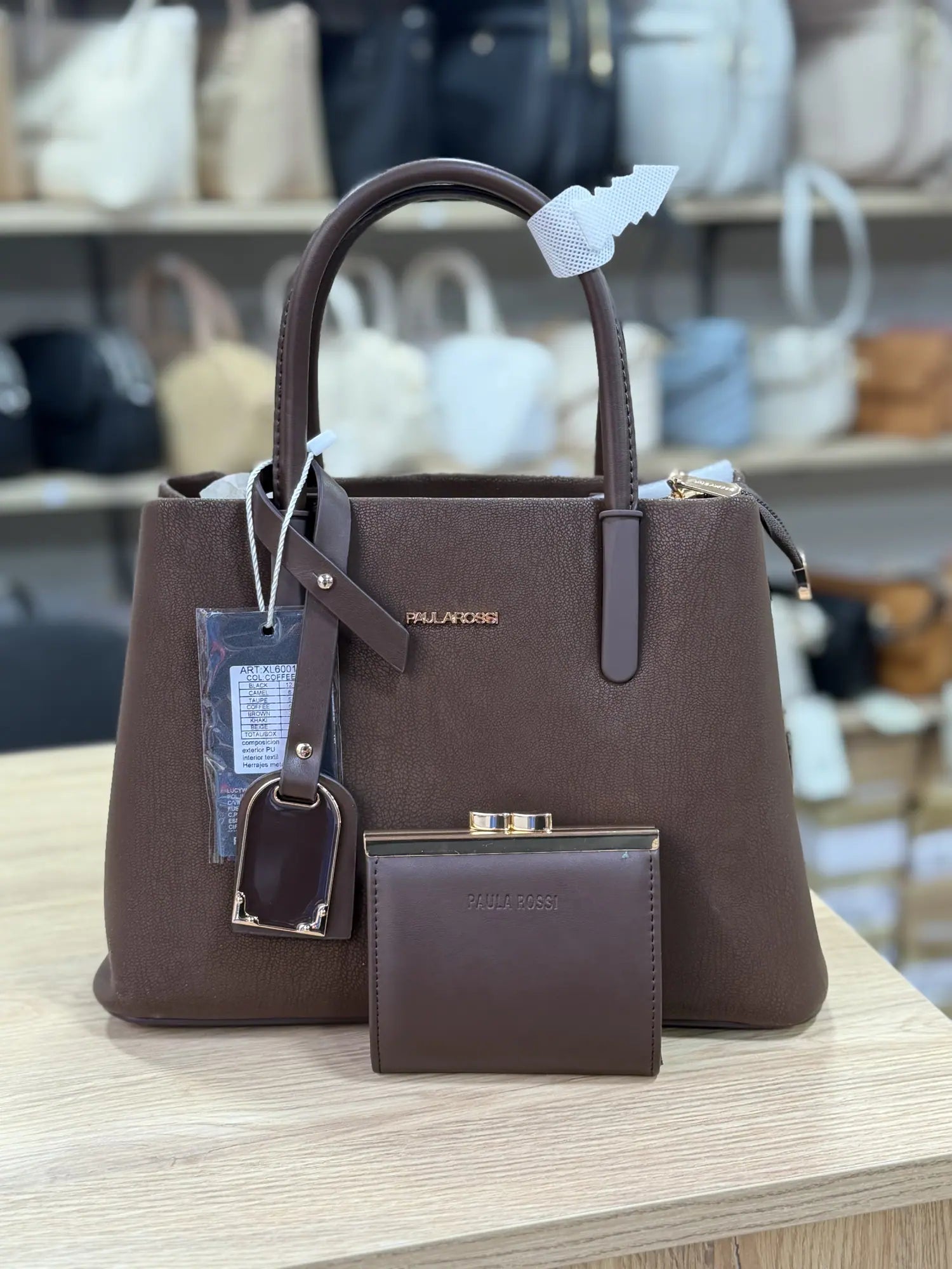 Sac à main avec porte-monnaie assorti - Chocolat