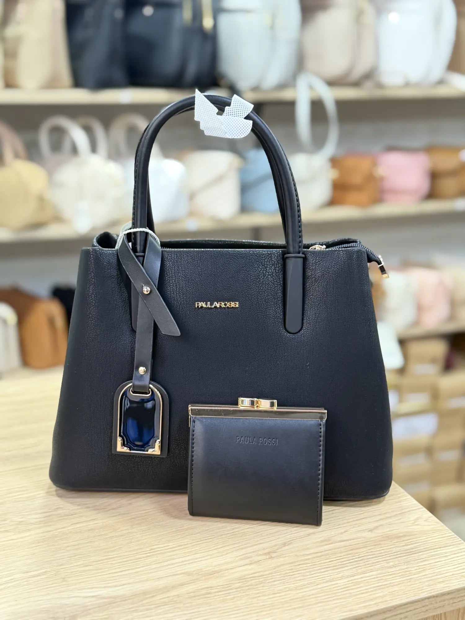 Sac à main avec porte-monnaie assorti - Noir