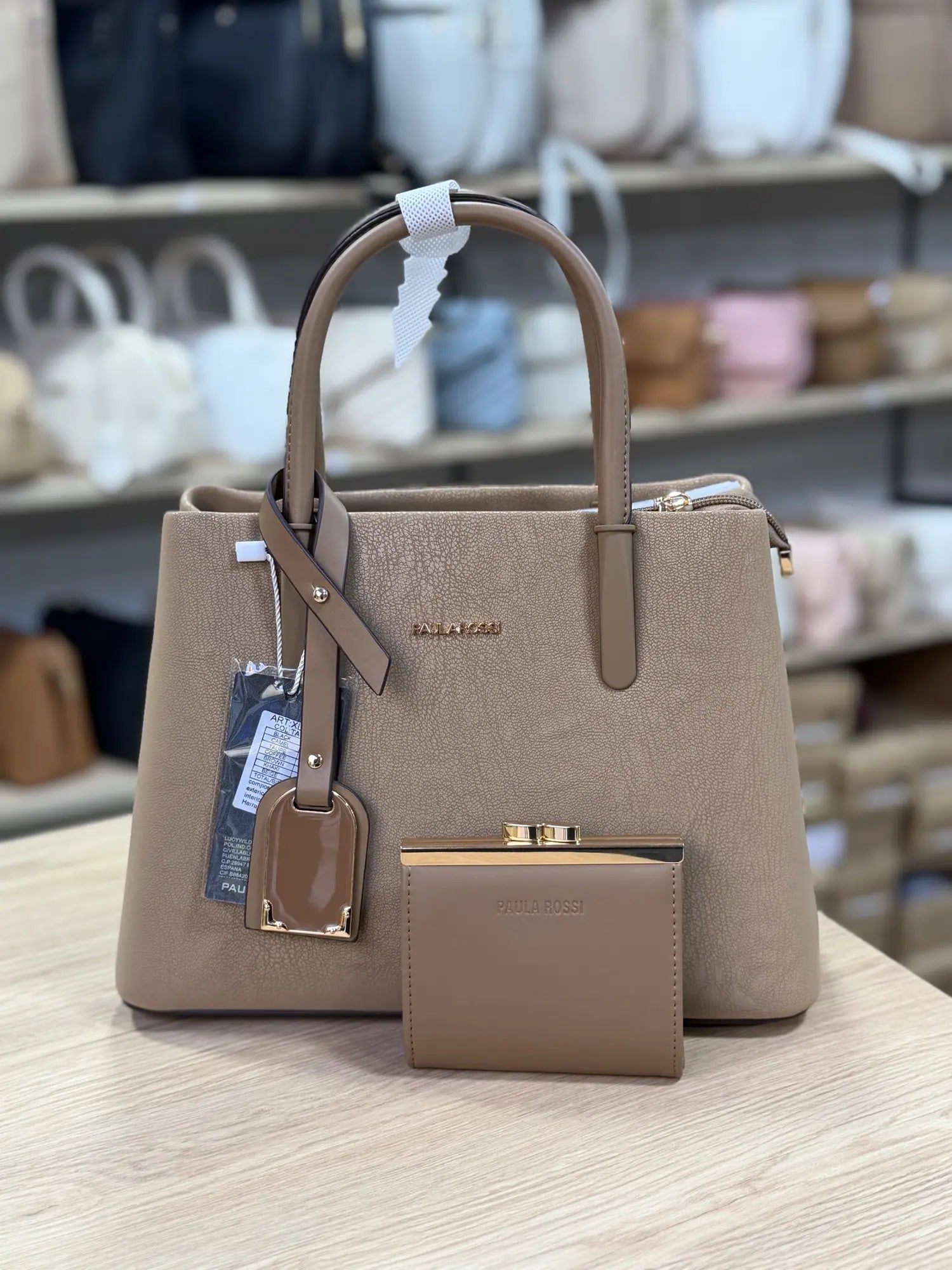 Sac à main avec porte-monnaie assorti - Taupe