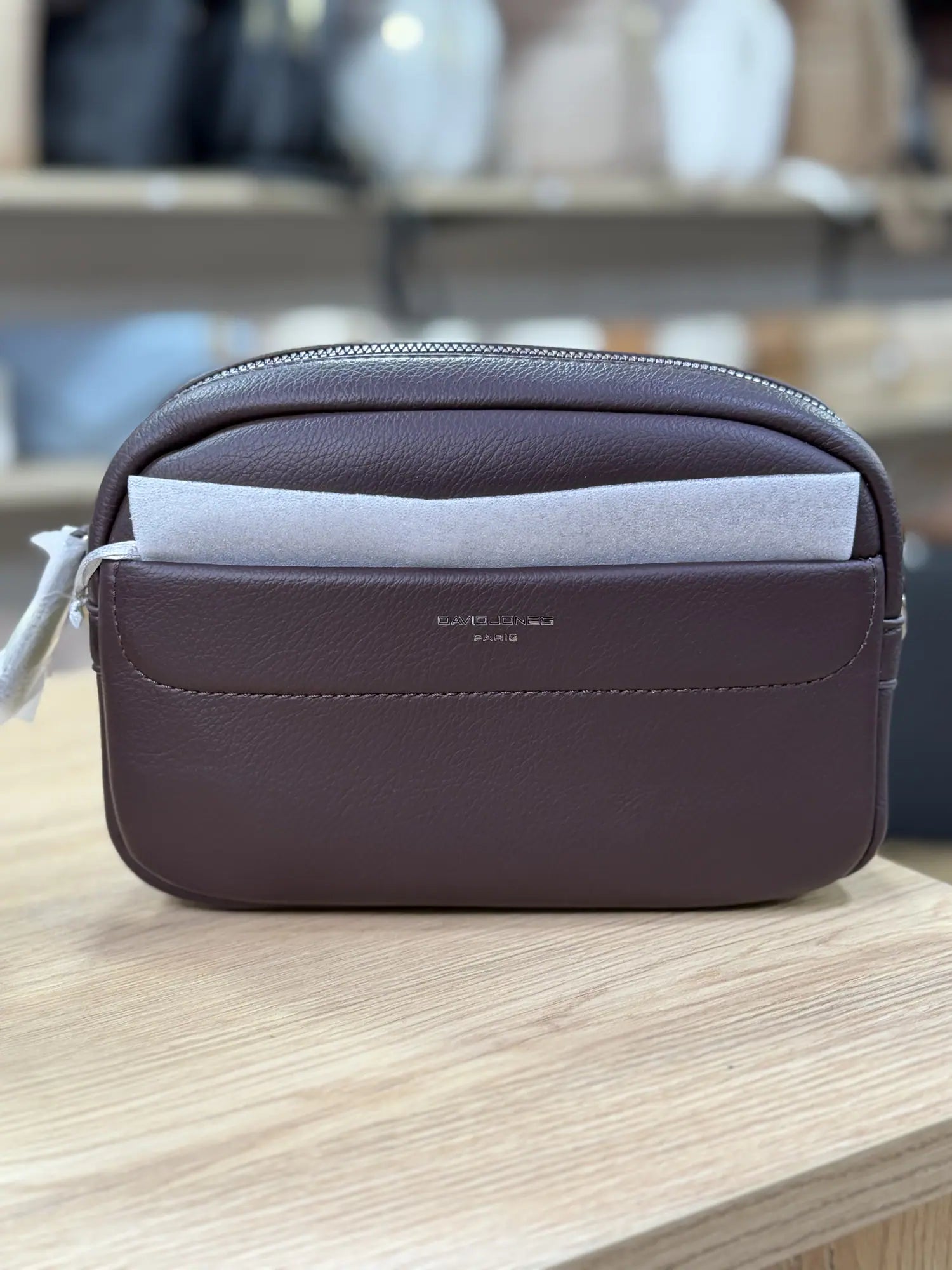 Sac bandoulière compact zippé - Chocolat