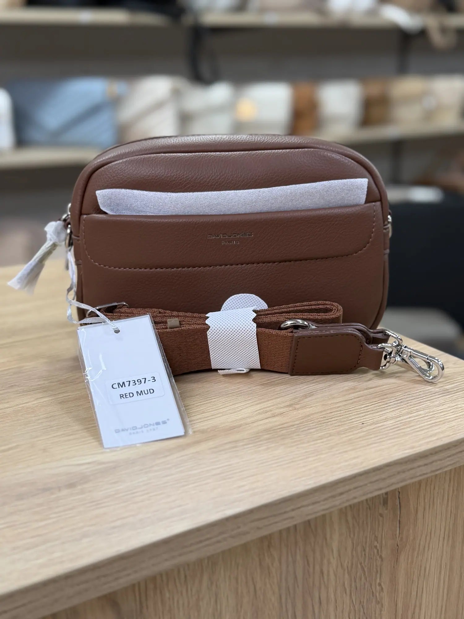 Sac bandoulière compact zippé - Cognac