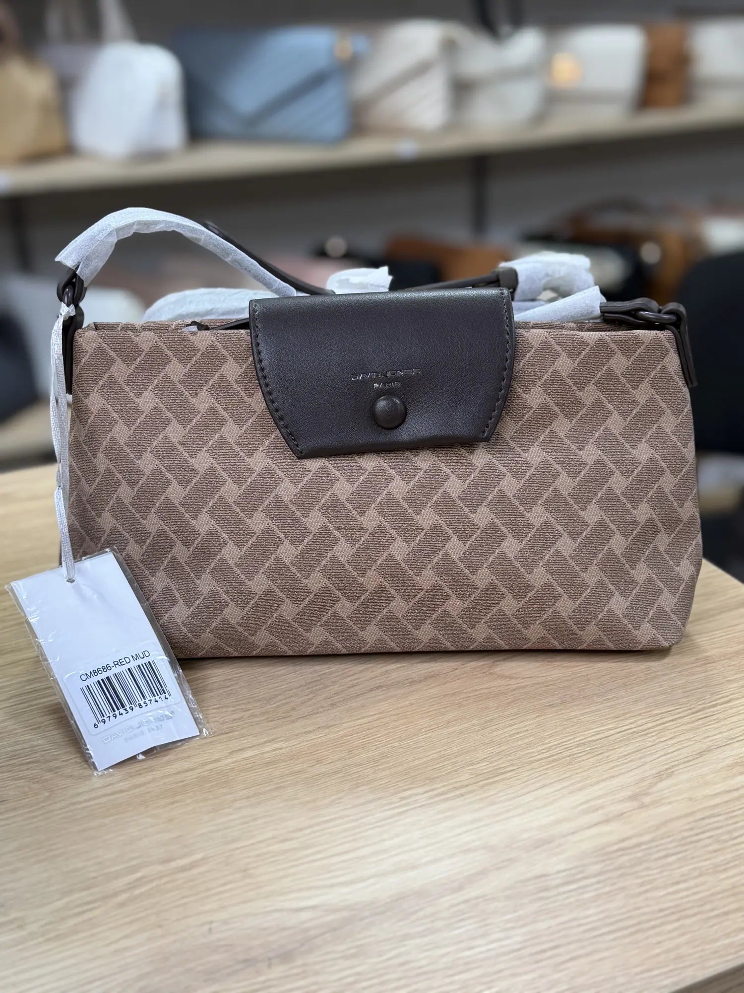Sac bandoulière monogramme à rabat - Camel