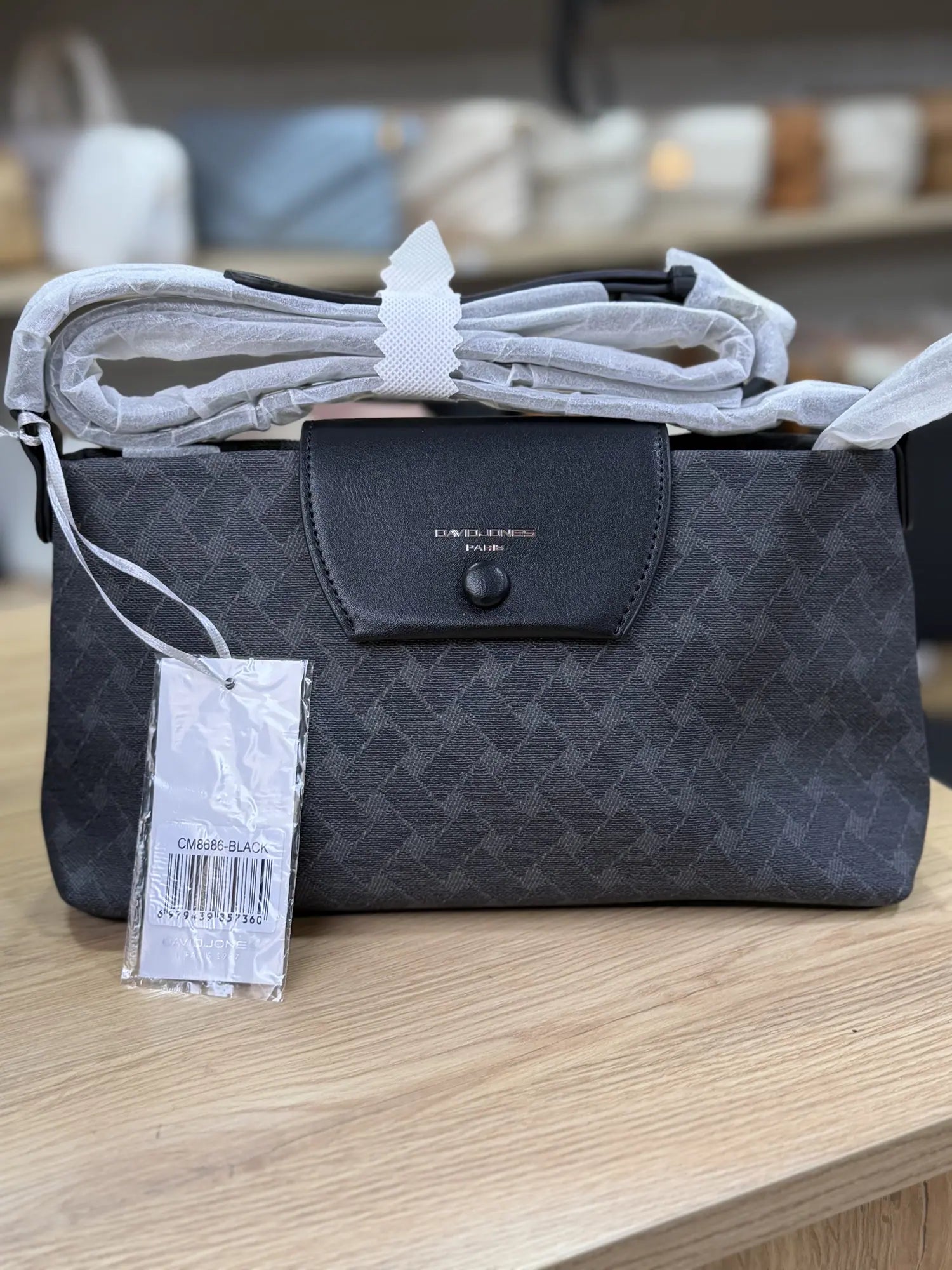 Sac bandoulière monogramme à rabat - Gris anthracite