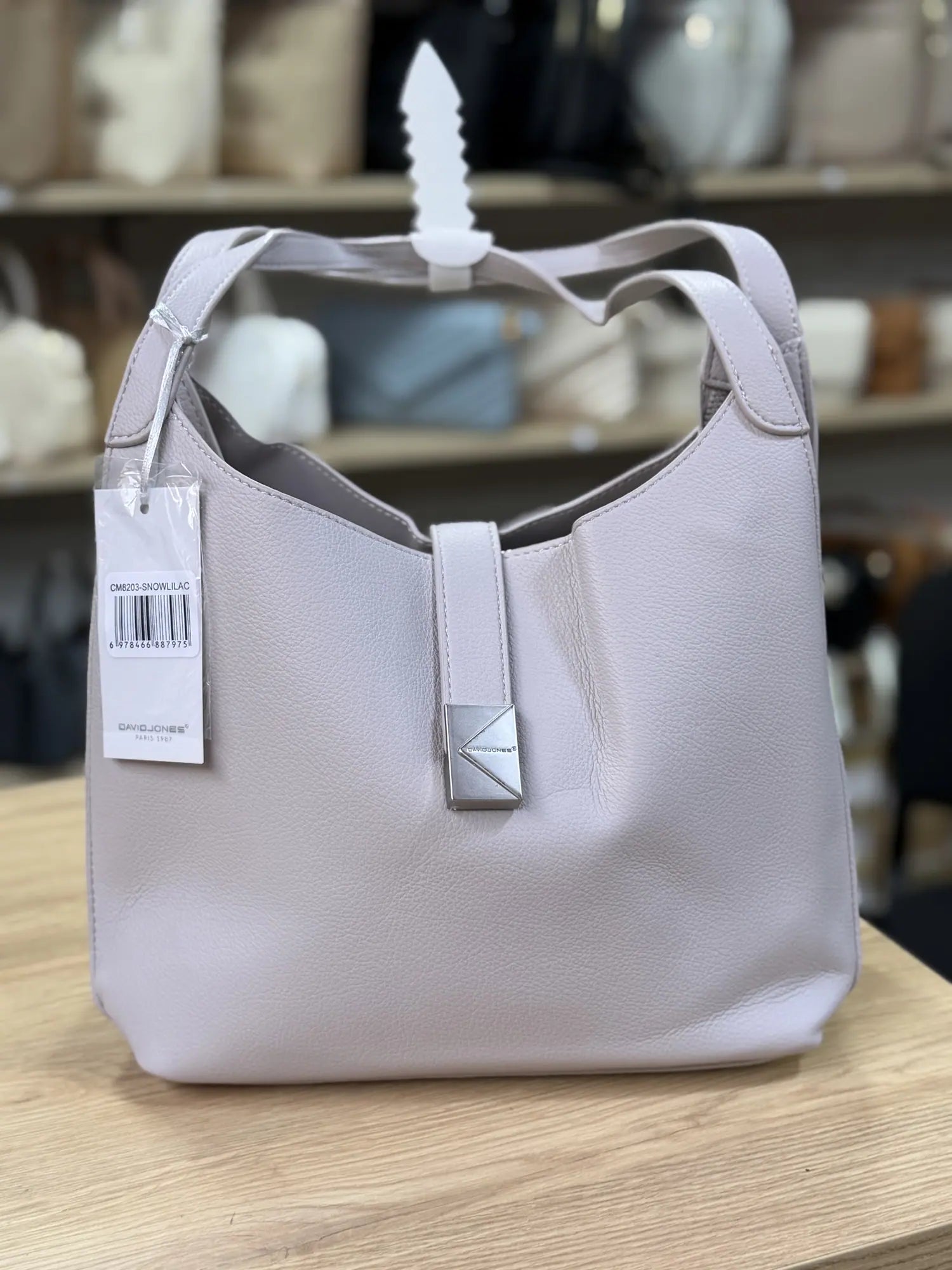 Sac hobo à fermoir métallique - Lilas