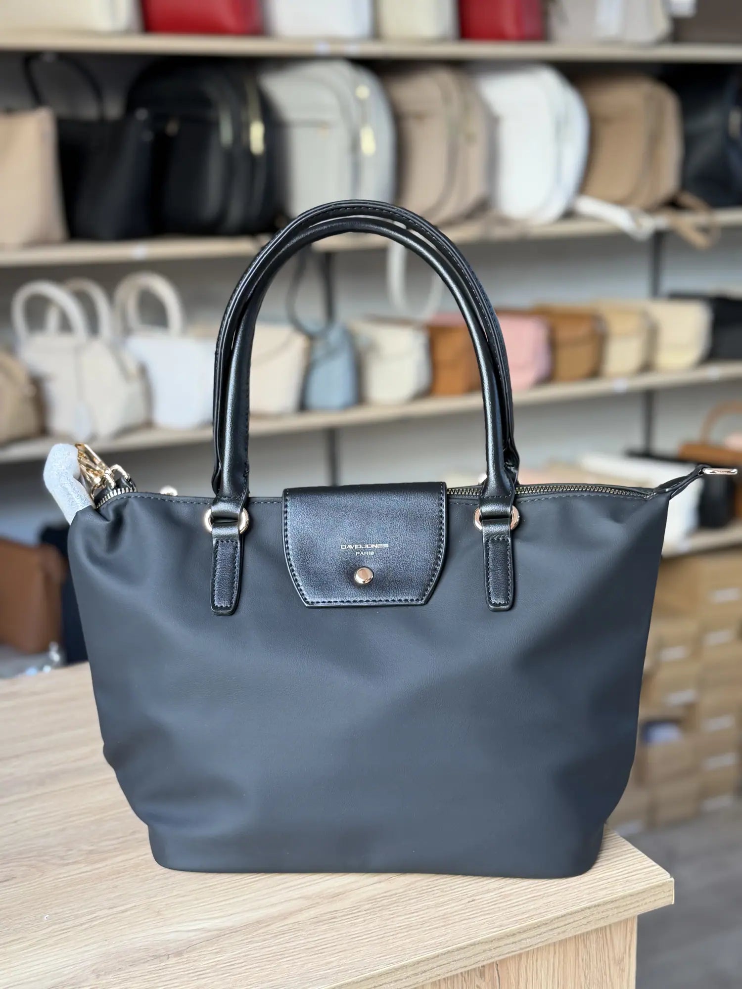 Sac nylon pliable à bandoulière - Gris anthracite