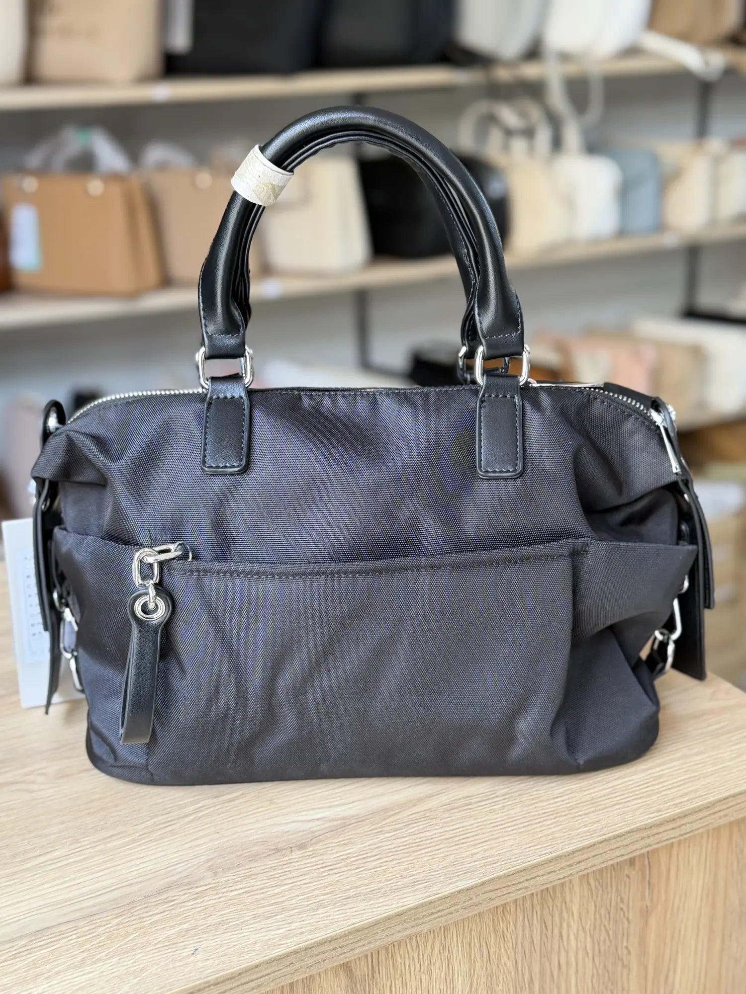 Sac polochon nylon à bandoulière - Gris anthracite