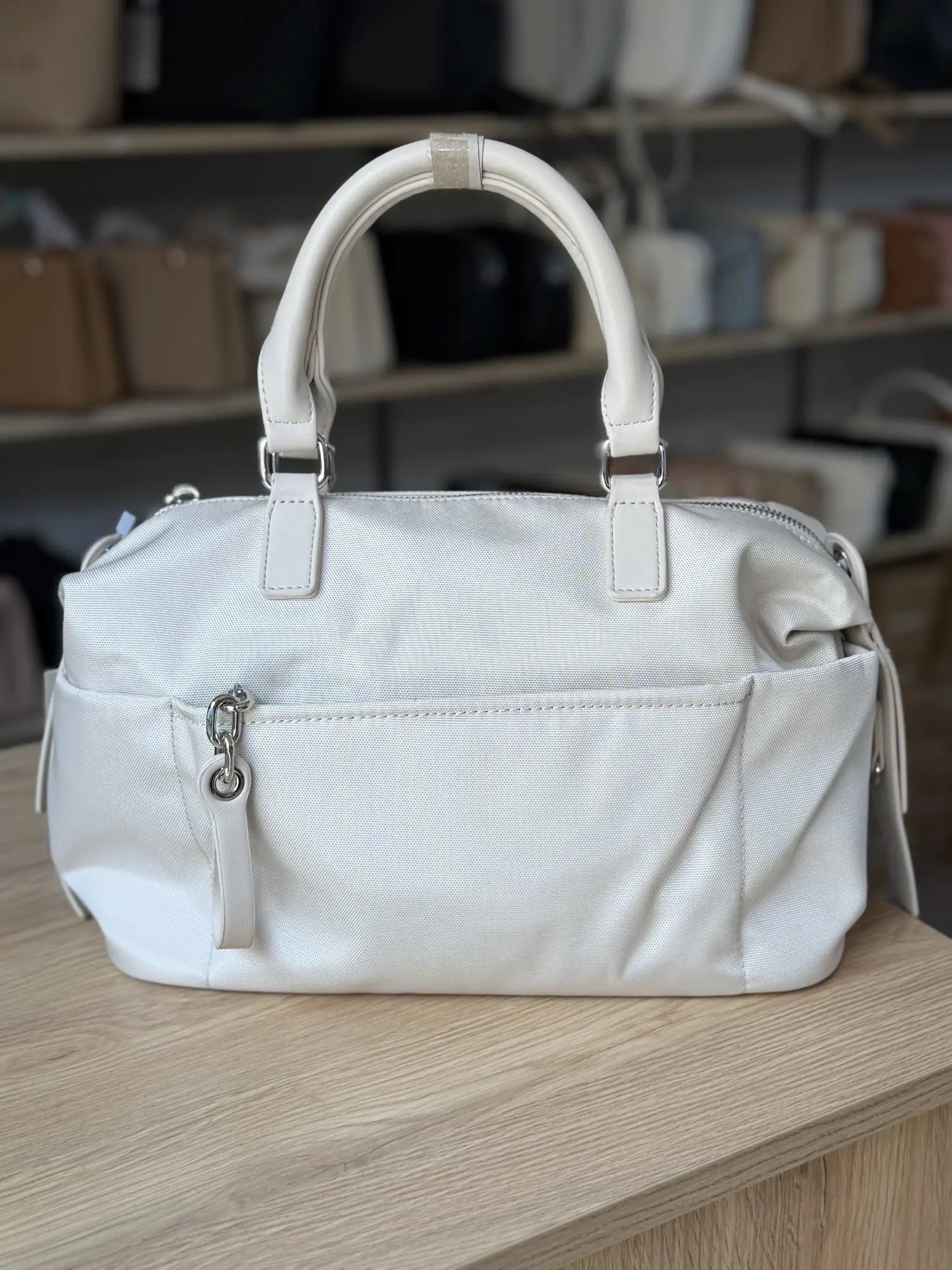 Sac polochon nylon à bandoulière - Ivoire
