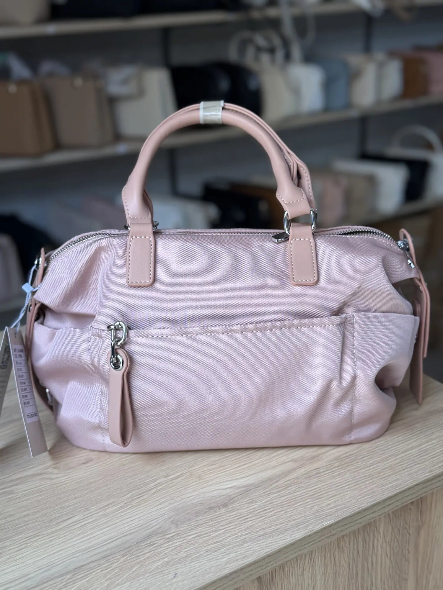 Sac polochon nylon à bandoulière - Rose