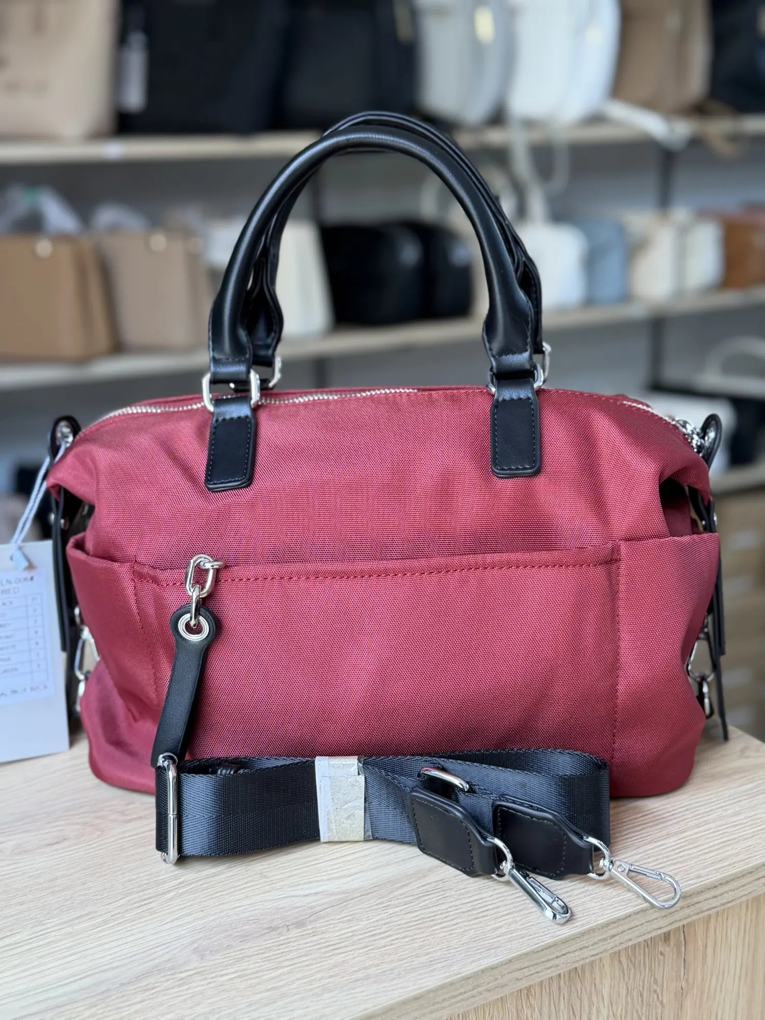 Sac polochon nylon à bandoulière - Rouge